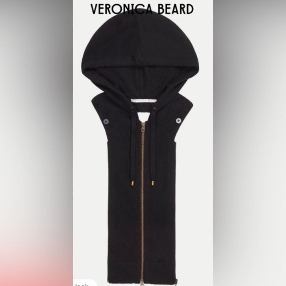 NWT Veronica Beard Black Cashmere blend zip Hoodie Dickey only One size 00-14